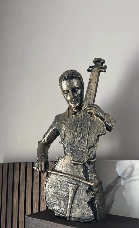 Modern Cellist Sculpture, Abstract Musician Figurine, Cello Player Statue, Music Lover Gift, Cellist Sculpture, Abstract Musician Statue, Cello Player Decor, Cellist Decor, Musician Decor