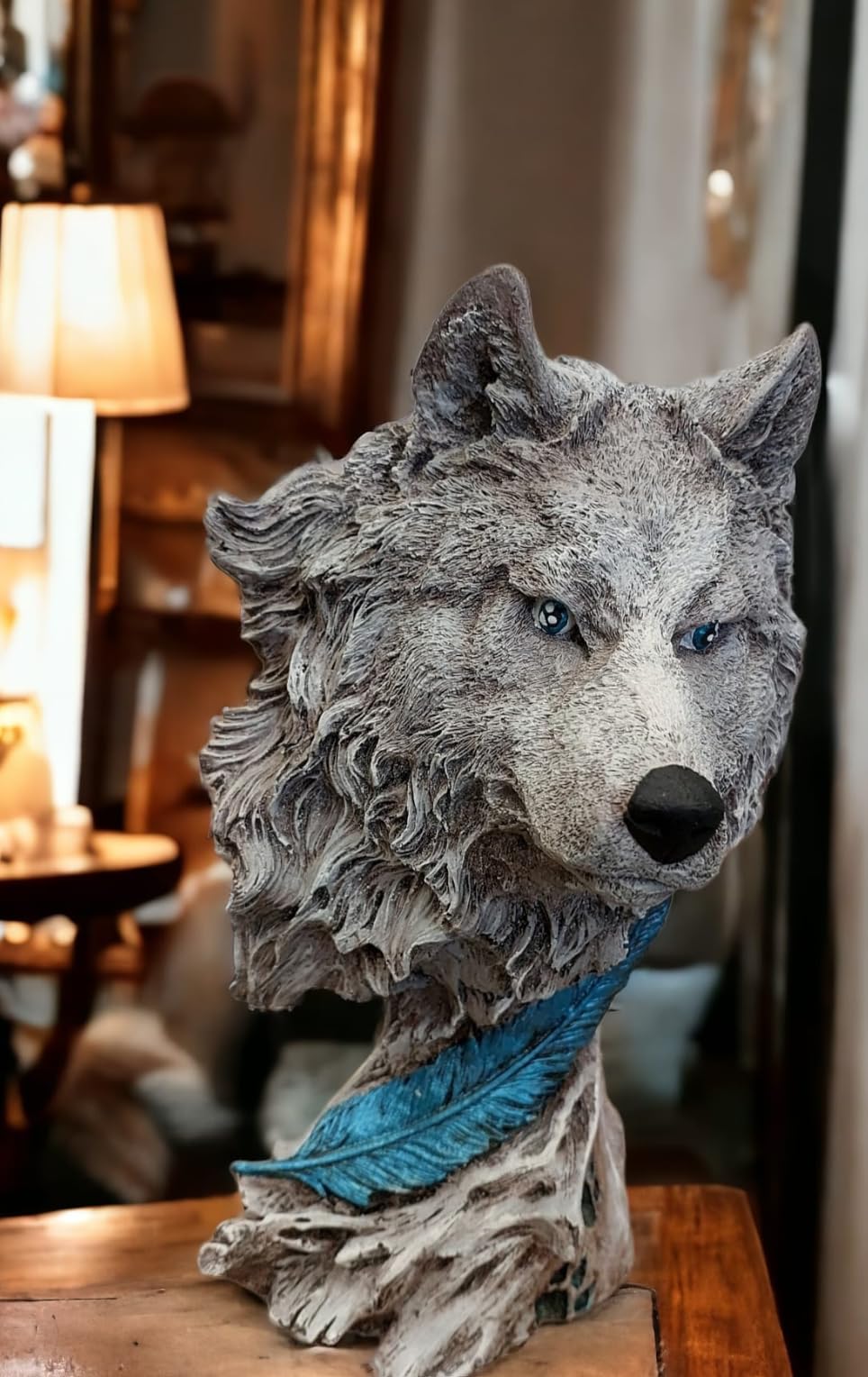 Wolf Head Sculpture, Wolf Lover Gift, Rustic Wolf Home Decor, Wolf Bust, Wildlife Lover Gift, Polyester Wolf Statue, Gothic Wolf Figurine, Wolf Head Statue, Wolf Head Decor