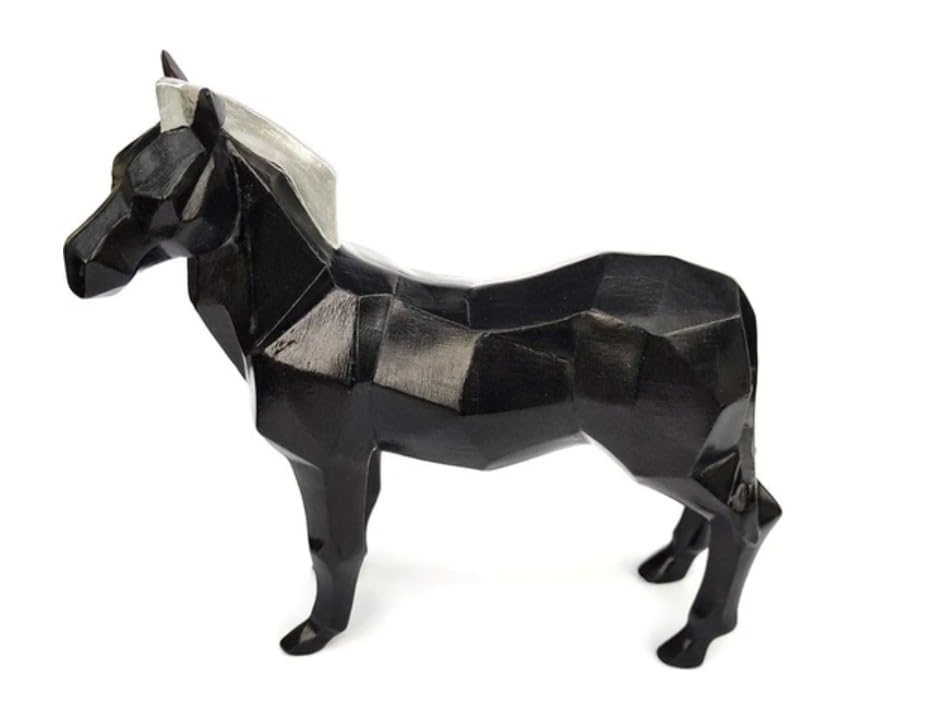 Zebra Statue, Geometric Zebra Sculpture, Cubic Zebra Statue, Abstract Zebra Sculpture, Zebra Figurine with Geometric Style, Zebra Sculpture
