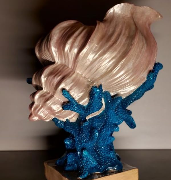 Seashell Vase with Coral Base, Seashell Flower Vase, Seashell Vase, Modern Coastal Shell Vase, Ocean Home Decor, Nautical Decor, Ocean Vase