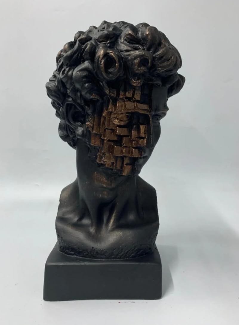 Geometric David Head Bust Sculpture, Contemporary Greek Bust Decor Statue, Classical Bust Statue, Classical Head Sculpture, David Bust, David Bust Decor, David Sculpture