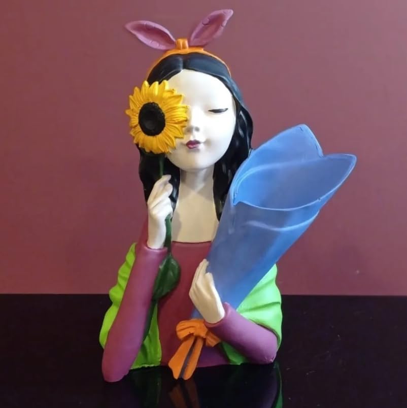 Elegant Girl Flower Vase, Romantic Gift Idea, Girl Flower Vase, Artistic Girl Sculpture, Romantic Floral Holder, Unique Flower Vase, Girl Flower Decor, Girl Flower Statue