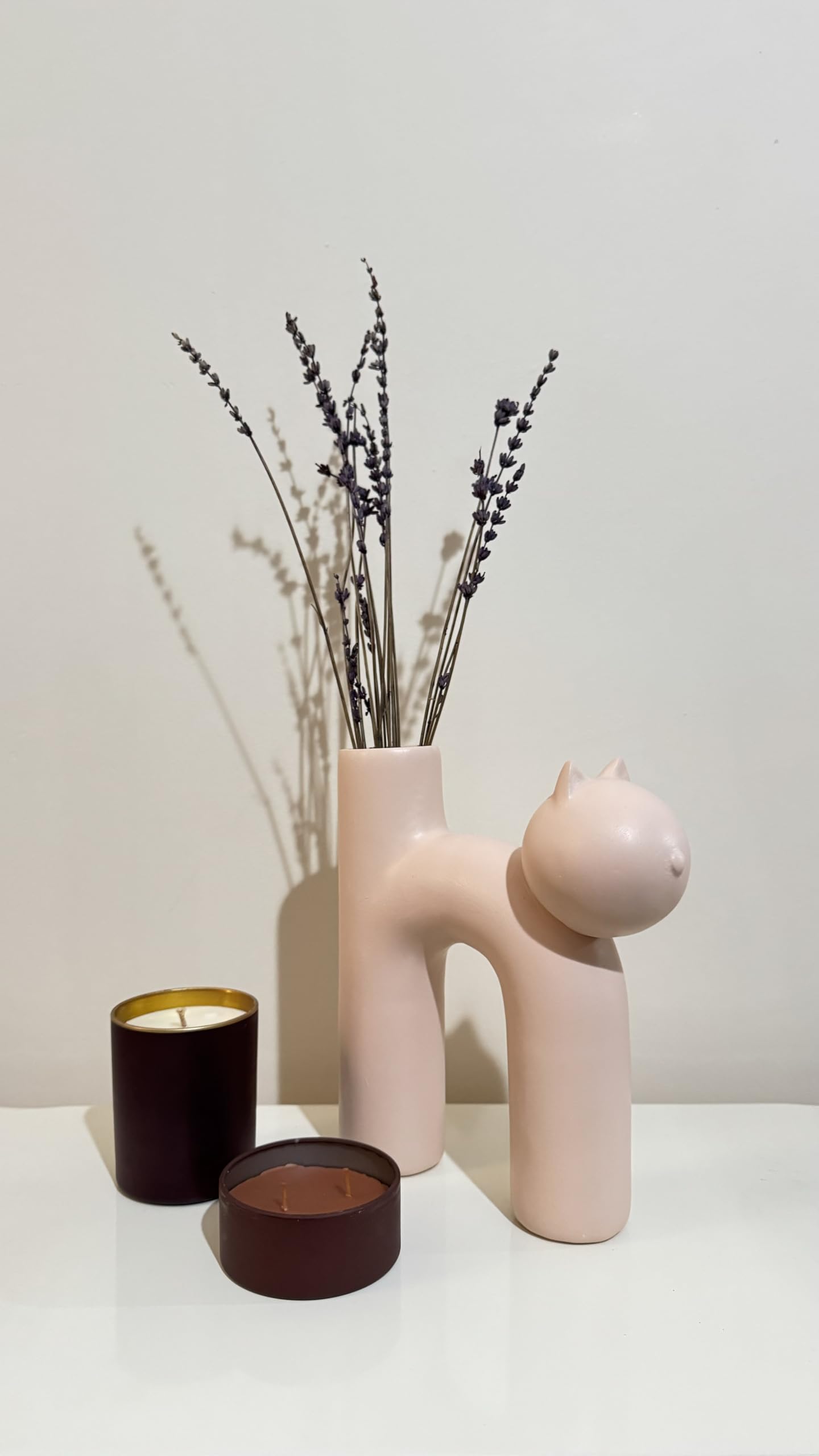 Süße Vase in Katzenform, Katzenvase für Blumen, Keramikvase, nordisches Kunstdekor, Geschenk für Zuhause, Geschenk für Katzenliebhaber, Keramik-Katzenvase, Katzenvase, Katzenförmige Vase, Blumenvase