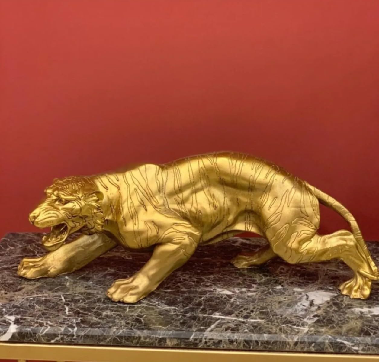 Handcrafted Tiger Sculpture, Animal Figurine, Tiger Statue, Tabletop Decor, Gift for Animal Lovers, Art Home Decor, Tiger Sculpture
