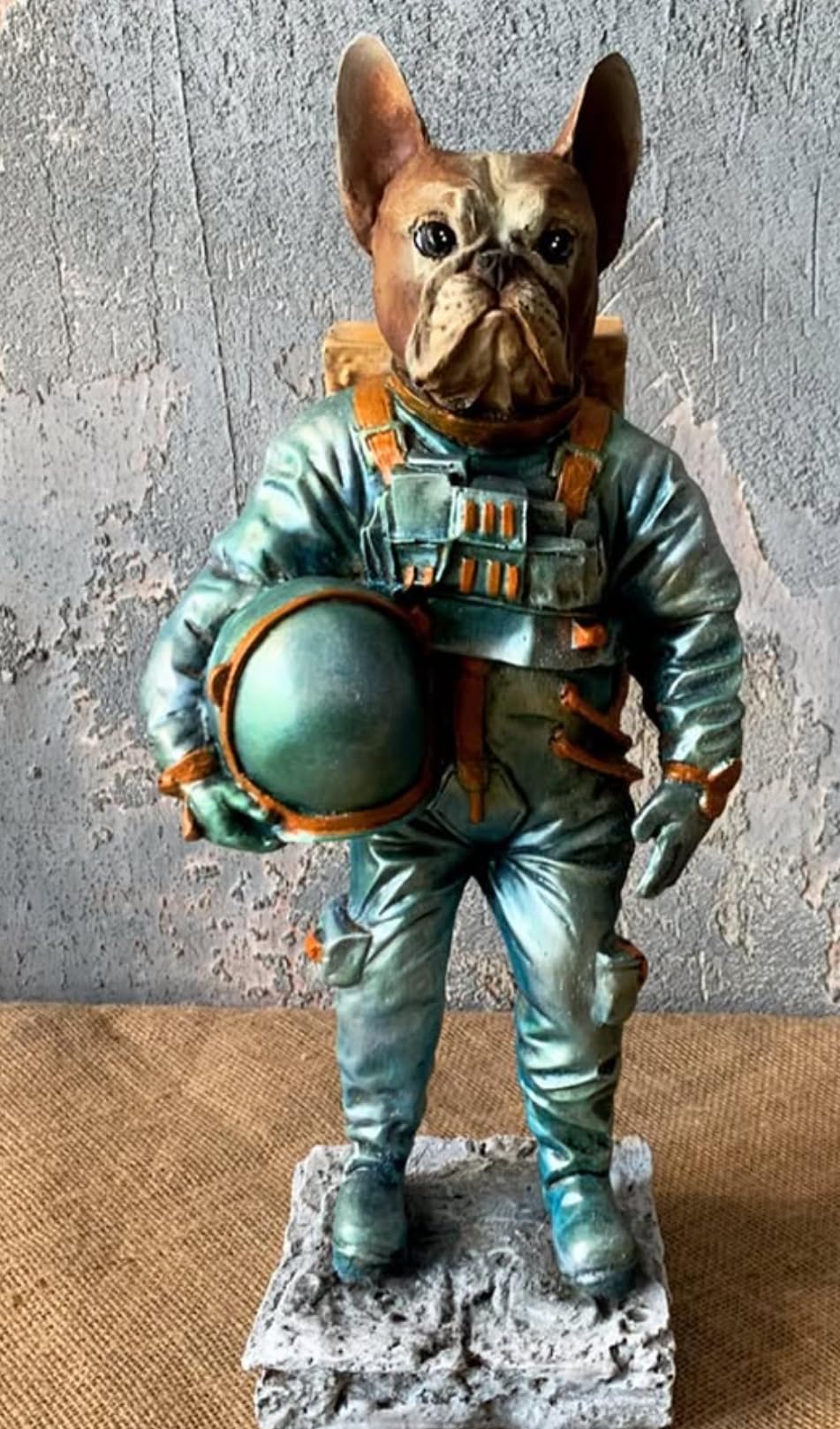 Astronaut BullDog Figurine, Dog In Spacesuit Statue, Space-Themed Bulldog Sculpture, Animal Astronaut Decor, Dog Lover Home Decor