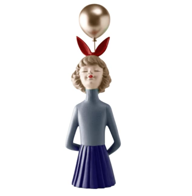 Girl Balloon Statue with Skirt and Bunny Ears, Girl Balloon Statue, Unique Gift Statue, Girl Sculpture Decor, Girl Balloon Sculpture, Girl Balloon Decor, Girl Balloon Objects