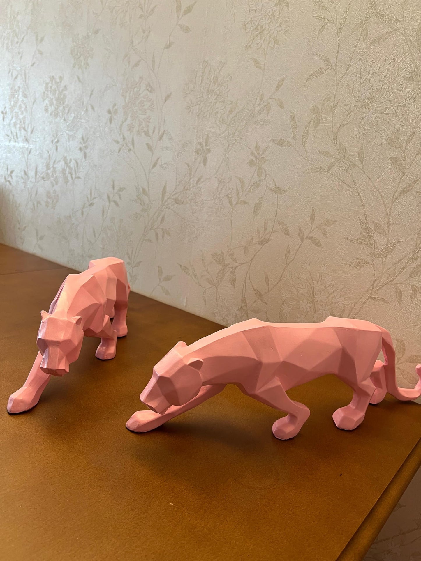 Large Panther Statue, Geometric Animal Figurine, Abstract Panther Sculpture, Panther Decorative Showpiece, Decorative Tabletop Statue