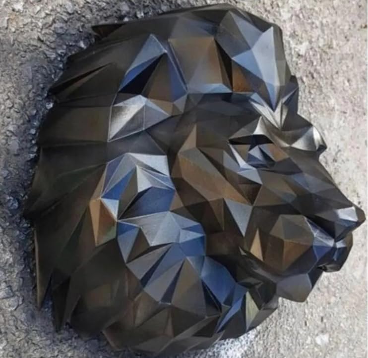 3D Lion Head Wall Sculpture, Geometric Lion Wall Art, Abstract Lion head Wall Decor, Lion Head Wall Decor, Lion Head Wall Sculpture, Lion Head Wall Statue, Lion Head Wall Decor