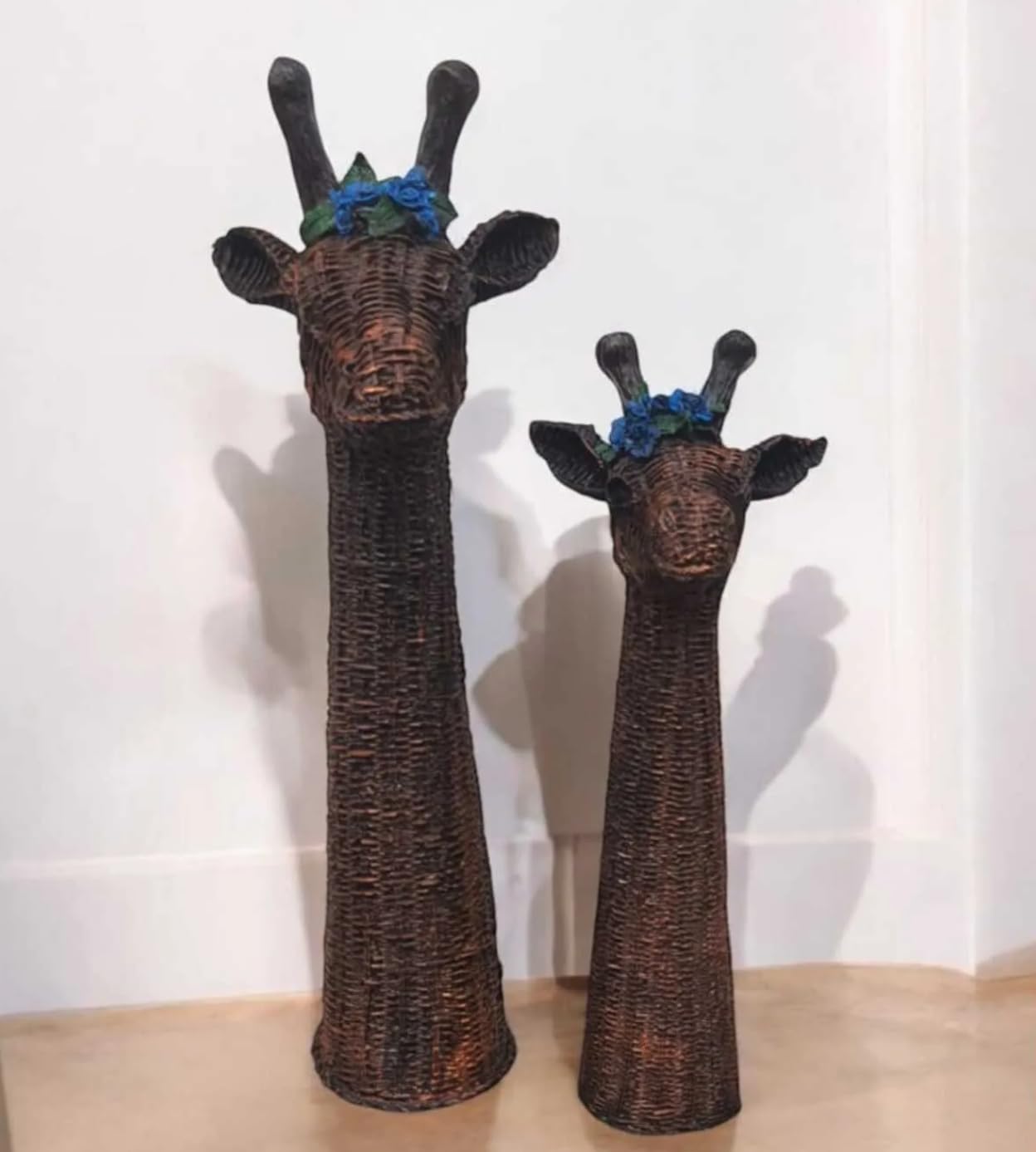 Handwoven Wicker Giraffe Decor Set, Giraffe Wicker Figurines, Giraffe Statue, Woven Giraffe Sculpture, Handmade Giraffe Decor, Giraffe Decor, Giraffe Figurine, Giraffe Sculpture