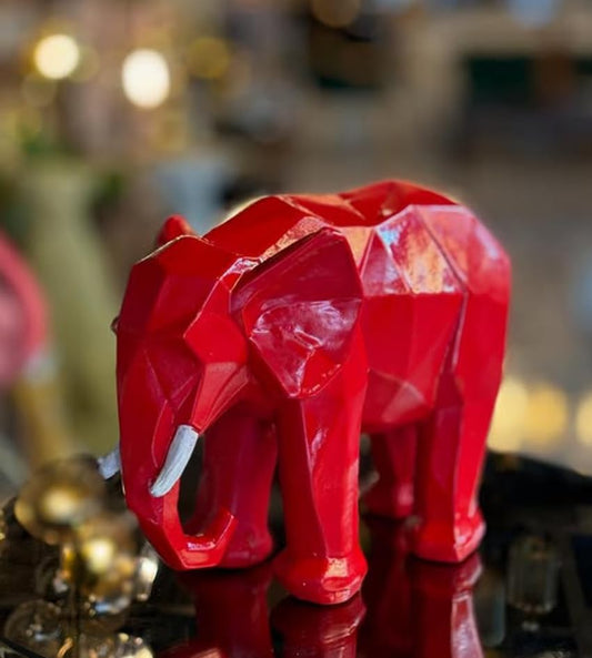Geometric Elephant Sculpture, Cubic Elephant Trinket, Nordic Decor, Handmade Home Accents, Decorative Animal Figurine, Elephant Sculpture