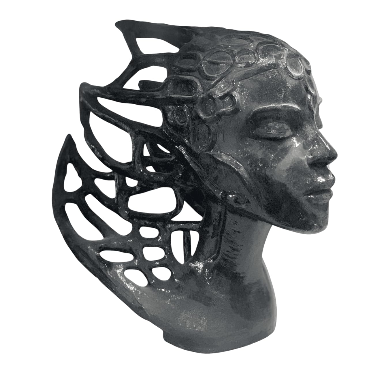 Fantasy Woman Head Sculpture, Modern Ethereal Home Decor Figurine, Gift for Fantasy Lovers, Ethereal Art Statue, Fantasy Head Decor