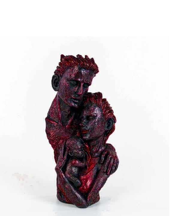 Modern Family Sculpture, Abstract Couple with Baby Statue, Family Love Statue, Couple with Baby Art, Polyester Family Statue, Family Decor