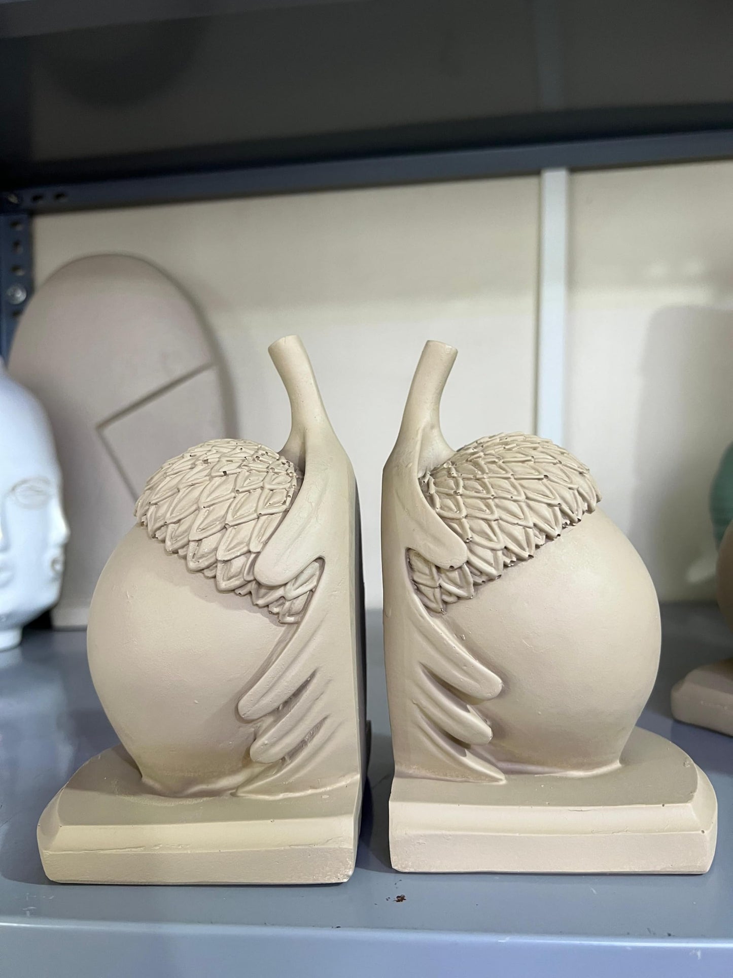 Rustic Acorn Bookends, Nature-Inspired Book Stoppers, Oak Leaf Bookend Set, Woodland Home Decor, Acorn Bookends Set, Oak Leaf Bookends, Acorn Bookshelf, Oak Leaf Bookshelf