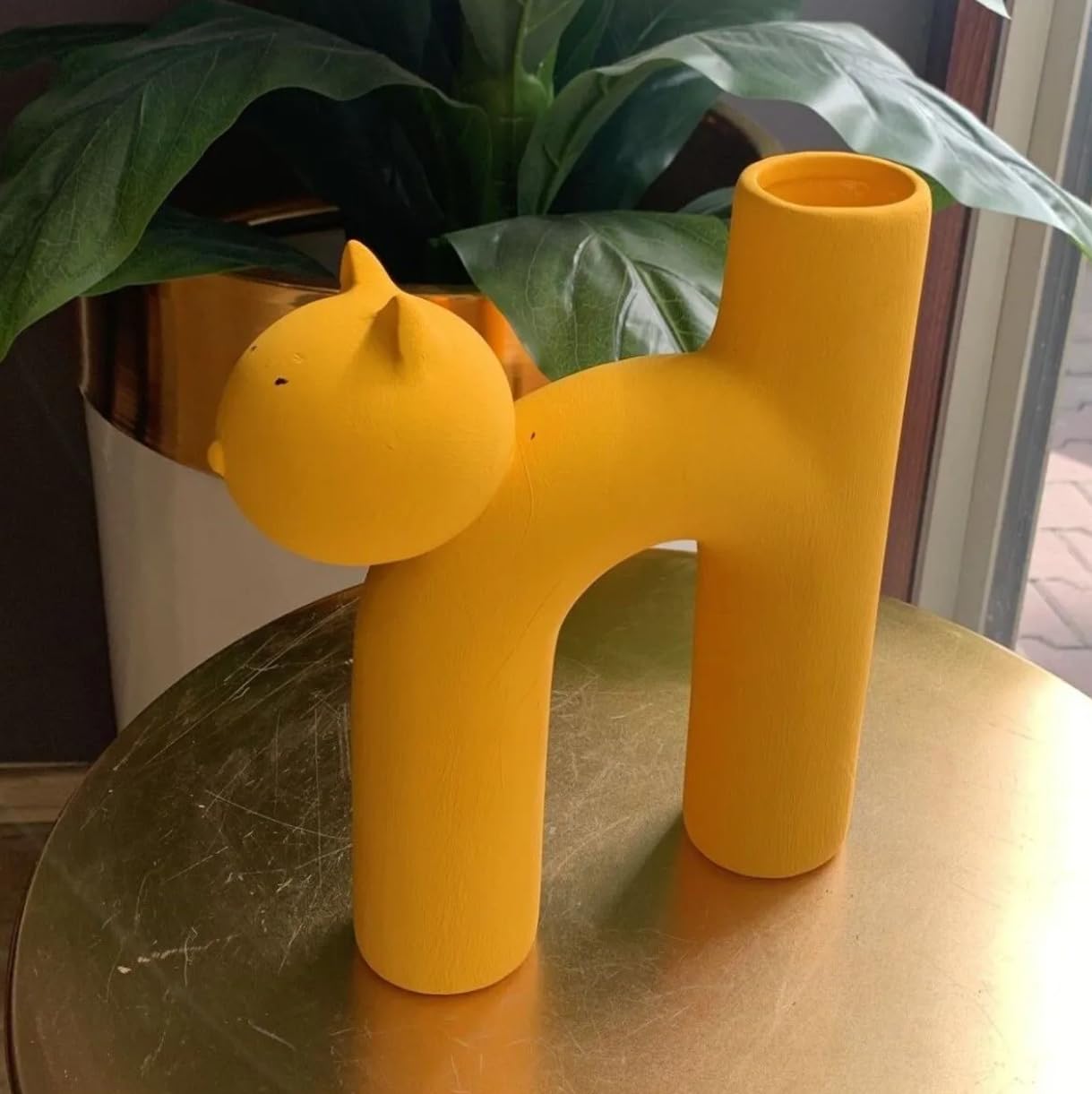 Süße Vase in Katzenform, Katzenvase für Blumen, Keramikvase, nordisches Kunstdekor, Geschenk für Zuhause, Geschenk für Katzenliebhaber, Keramik-Katzenvase, Katzenvase, Katzenförmige Vase, Blumenvase