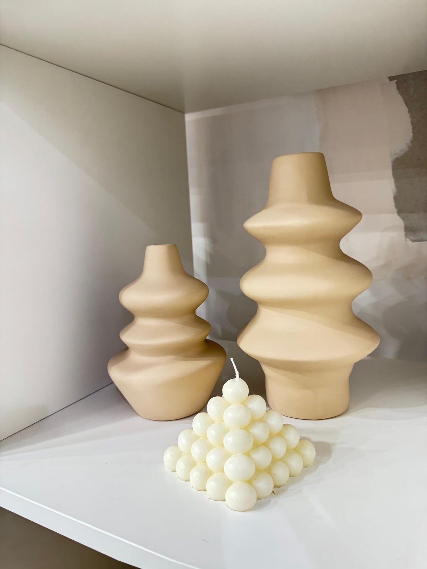 Keramik-Blasenvase, 2er- oder 3er-Set, Nordische Blasenwirbelvase, Blumentopf, Vase für getrocknete Blumen, Nordische Vase, Wellen-Keramikvase, Dekorative Vase, ZicZac-Vase, Blasenvase