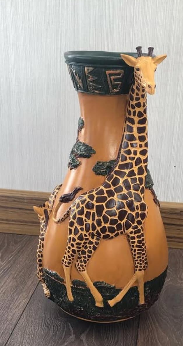 African Giraffe Vase, Handcrafted Animal Vase, Wildlife Decor, Giraffe Lover Gift, Giraffe Vase Decor, Safari Theme Vase, Giraffe Vase, African Giraffe Decor, Giraffe Decor