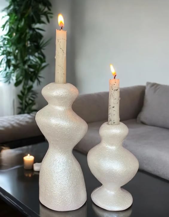 Modern Polyester Candle Holder, Minimalist Candlestick, Nordic Style Candle Holder, Polyester Candle Holder, Handmade Candle Holder