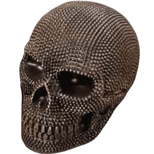 Skull Sculpture with Textured Detail, Gothic Polyester Skull Decor, Skull Decor for Shelves, Textured Surface Skull Decor, Skull Statue, Skull Sculpture, Skull Decor, Skull Objects