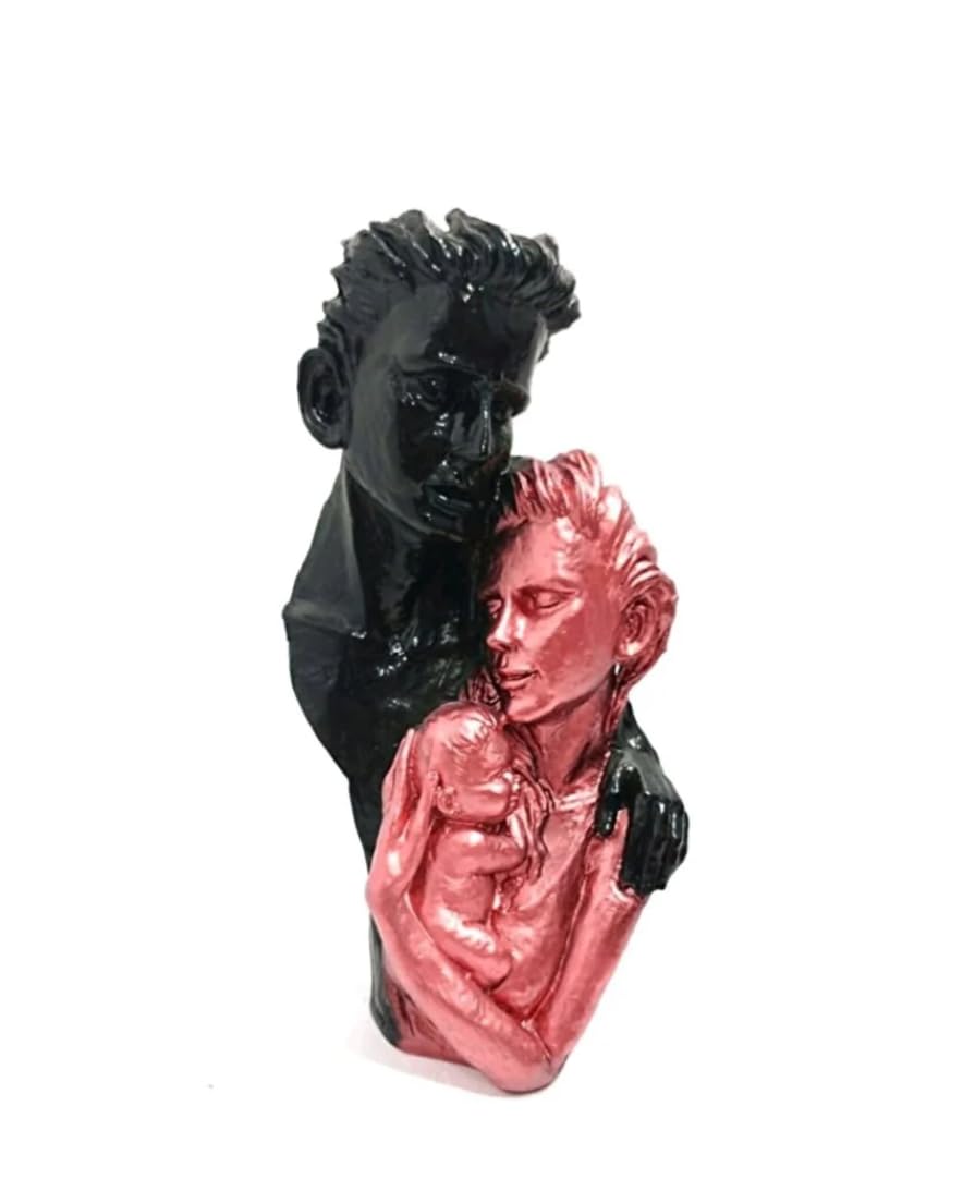 Modern Family Sculpture, Abstract Couple with Baby Statue, Family Love Statue, Couple with Baby Art, Polyester Family Statue, Family Decor