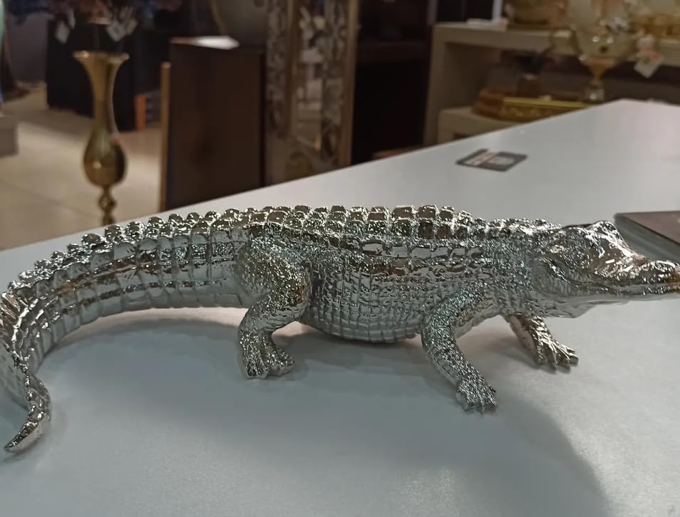 Crocodile Sculpture, Handcrafted Polyester Crocodile Decor, Polyester Crocodile Decor, Alligator Statue, Crocodile Statue for Modern Decor