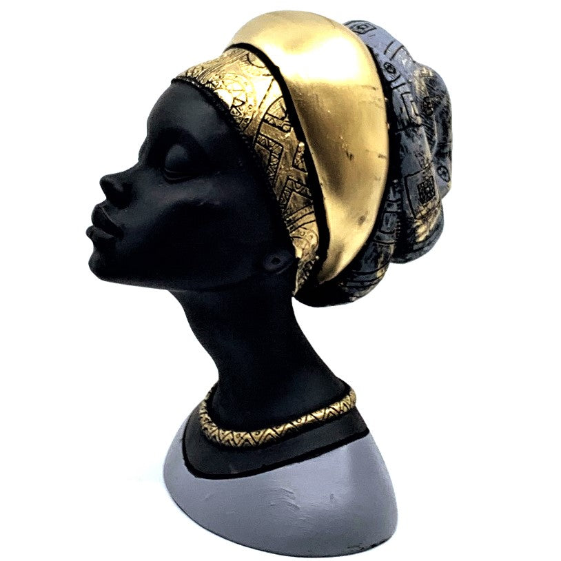 Elegant African Woman Bust Statue, Modern African Woman Statue, Handcrafted African Lady Bust, Decorative African Woman Head Sculpture