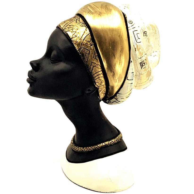 Elegant African Woman Bust Statue, Modern African Woman Statue, Handcrafted African Lady Bust, Decorative African Woman Head Sculpture