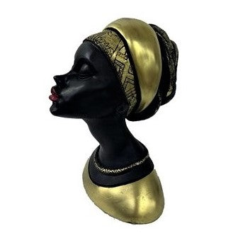 Elegant African Woman Bust Statue, Modern African Woman Statue, Handcrafted African Lady Bust, Decorative African Woman Head Sculpture