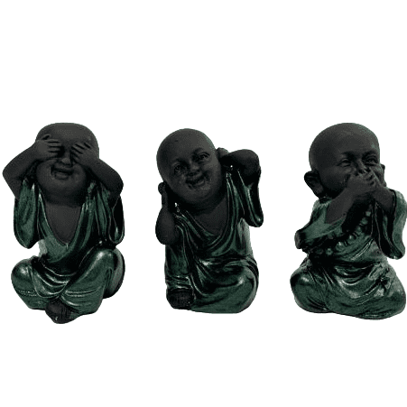 See No Evil Speak No Evil Hear No Evil Buddha Statues Set of 3, No Evil Mini Buddha Figurines Set, 3 Wise Buddhas Statue Set, Buddhas Decor