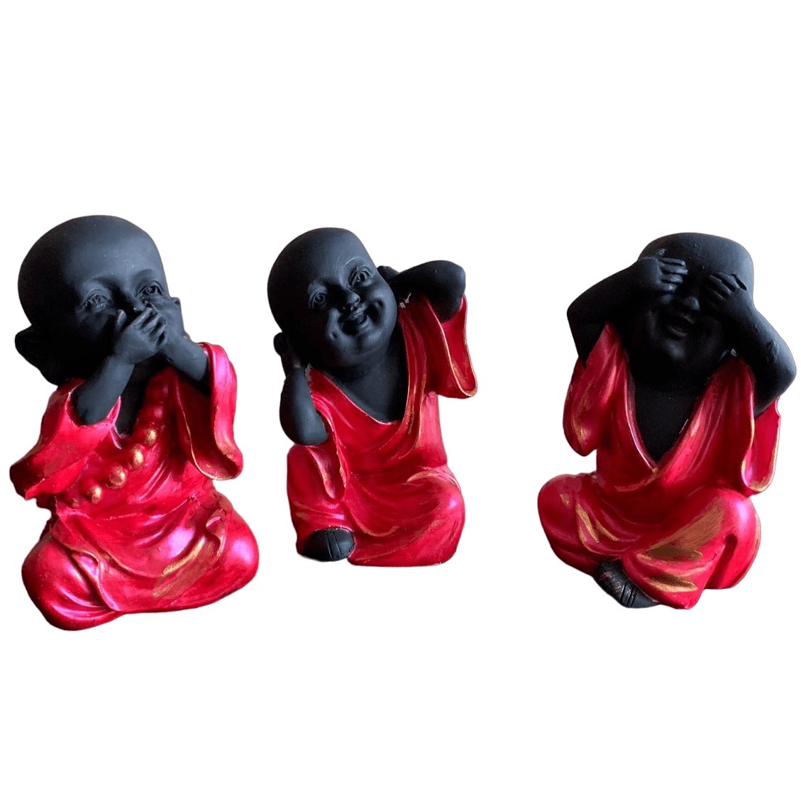 See No Evil Speak No Evil Hear No Evil Buddha Statues Set of 3, No Evil Mini Buddha Figurines Set, 3 Wise Buddhas Statue Set, Buddhas Decor