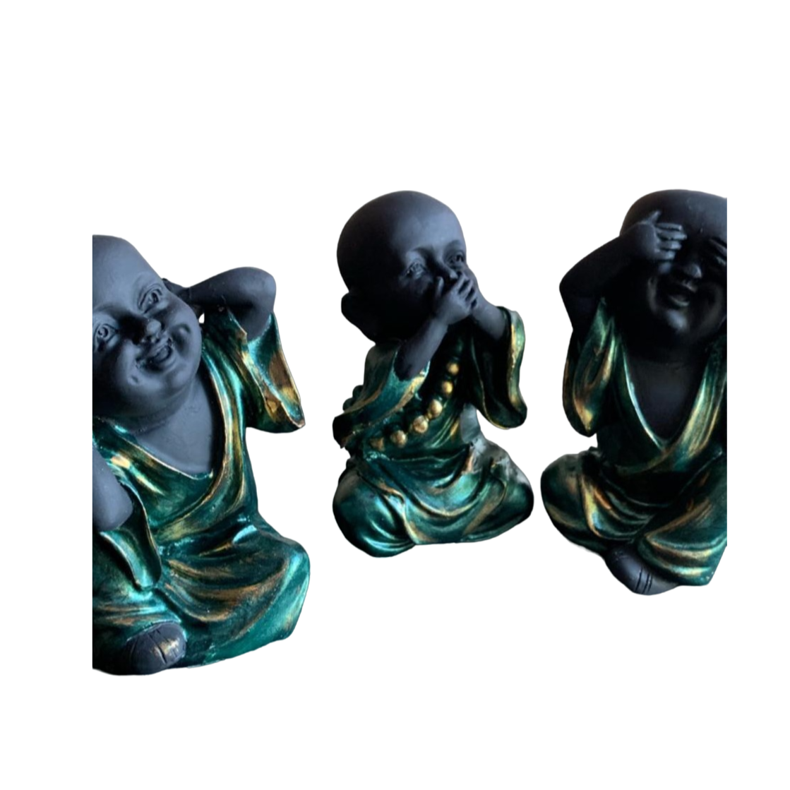 See No Evil Speak No Evil Hear No Evil Buddha Statues Set of 3, No Evil Mini Buddha Figurines Set, 3 Wise Buddhas Statue Set, Buddhas Decor