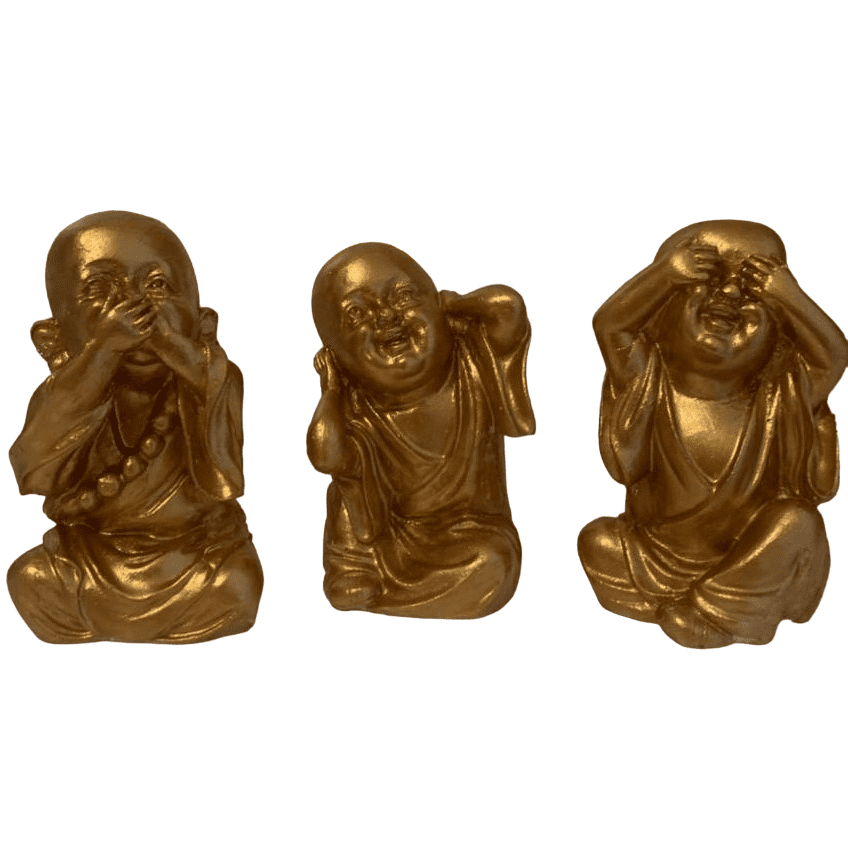 See No Evil Speak No Evil Hear No Evil Buddha Statues Set of 3, No Evil Mini Buddha Figurines Set, 3 Wise Buddhas Statue Set, Buddhas Decor