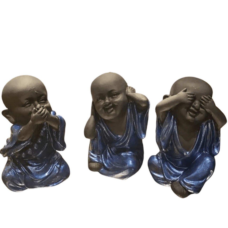See No Evil Speak No Evil Hear No Evil Buddha Statues Set of 3, No Evil Mini Buddha Figurines Set, 3 Wise Buddhas Statue Set, Buddhas Decor