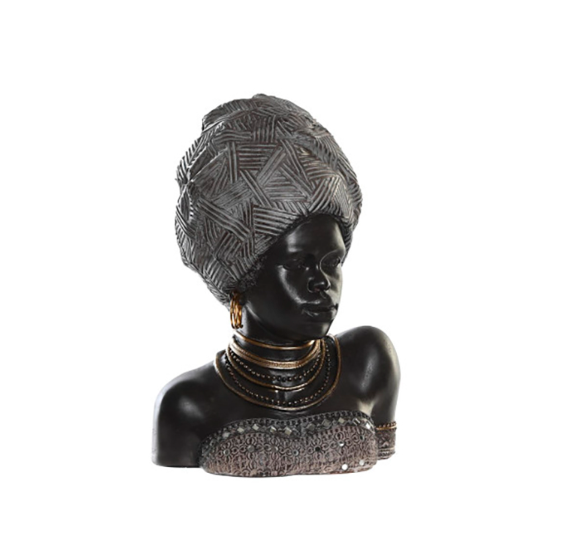Handcrafted African Woman Statue, Elegant African Lady Bust Statue, Stylish African Woman Statue, Ethnic Home Decor African Woman Statue