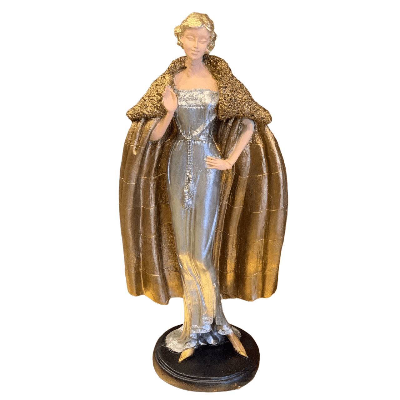 Handmade Woman in Coat Statue, Elegant Lady Figurine, Handmade Woman Figurine, Vintage Coat Sculpture, Handmade Fashion Lady Statue