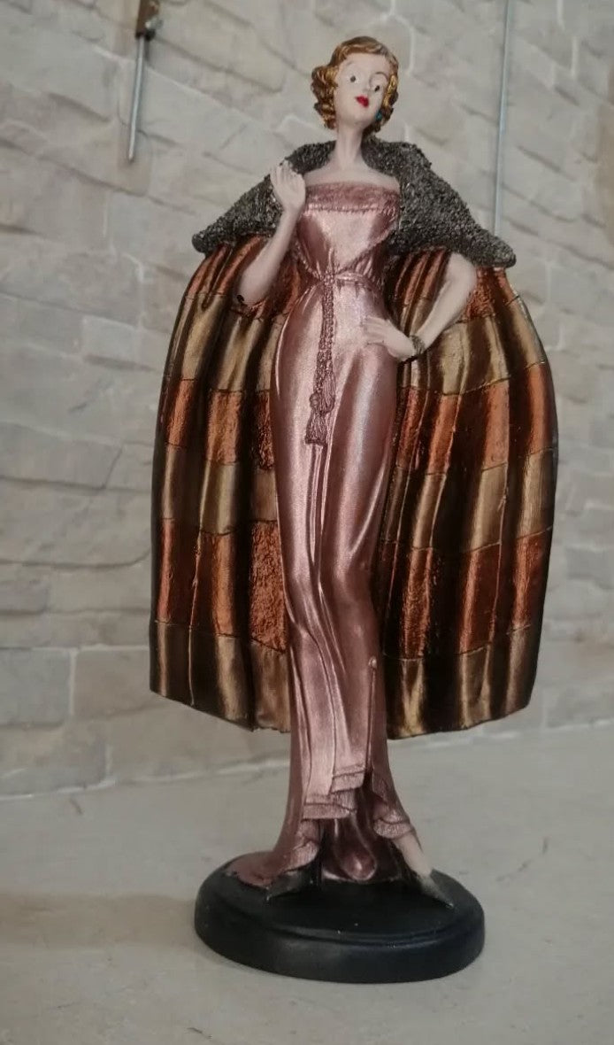 Handmade Woman in Coat Statue, Elegant Lady Figurine, Handmade Woman Figurine, Vintage Coat Sculpture, Handmade Fashion Lady Statue