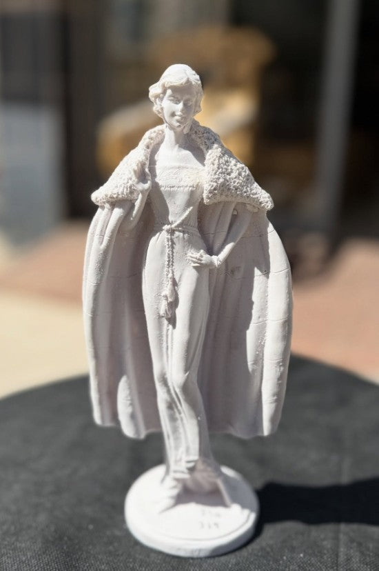 Handmade Woman in Coat Statue, Elegant Lady Figurine, Handmade Woman Figurine, Vintage Coat Sculpture, Handmade Fashion Lady Statue