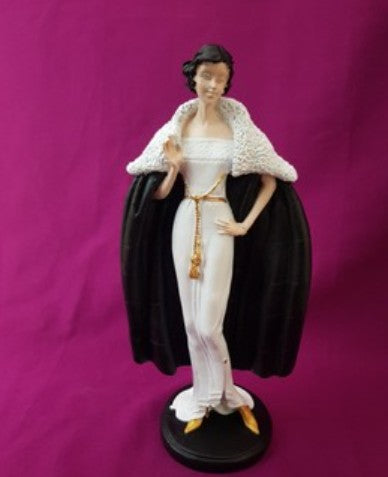 Handmade Woman in Coat Statue, Elegant Lady Figurine, Handmade Woman Figurine, Vintage Coat Sculpture, Handmade Fashion Lady Statue