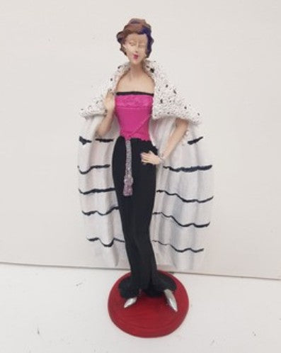 Handmade Woman in Coat Statue, Elegant Lady Figurine, Handmade Woman Figurine, Vintage Coat Sculpture, Handmade Fashion Lady Statue