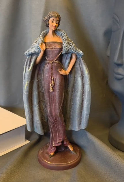 Handmade Woman in Coat Statue, Elegant Lady Figurine, Handmade Woman Figurine, Vintage Coat Sculpture, Handmade Fashion Lady Statue