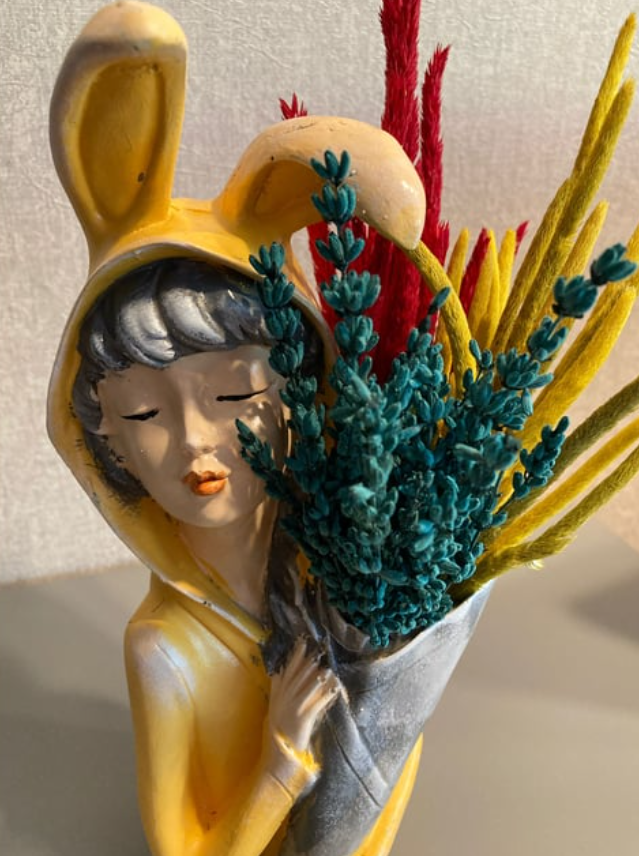 Bunny Ear Girl Figurine, Modern Bunny Ear Girl Statue, Bunny Ear Girl Decor, Bunny Ear Girl Home Decor, Bunny Ear Girl Sculpture, Girl Decor
