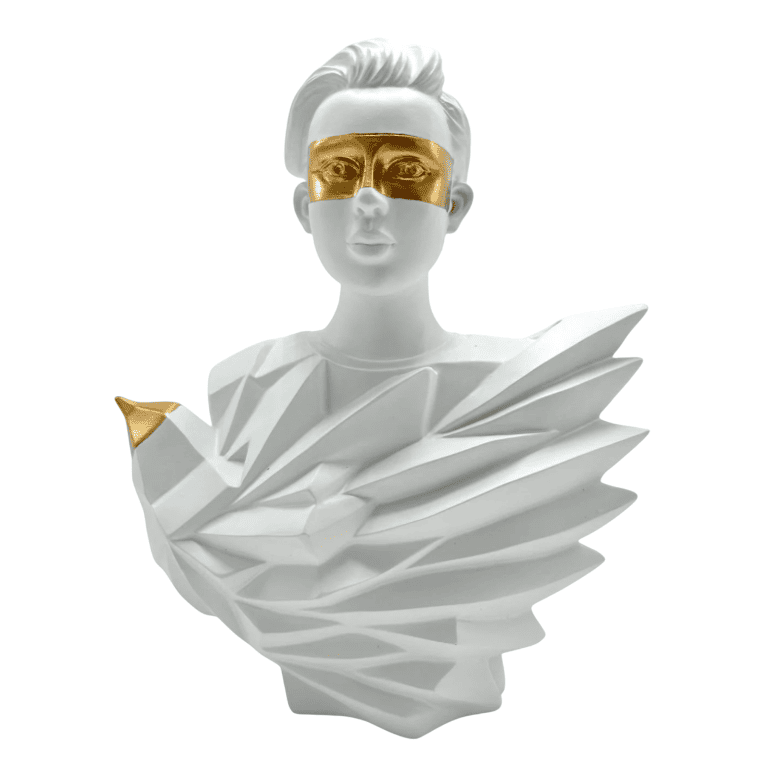 Handmade Abstract Birdman Decor, Handmade Abstract Face Statue, Handmade Birdman Sculpture Handmade Bird and Man Statue, Abstract Face Decor