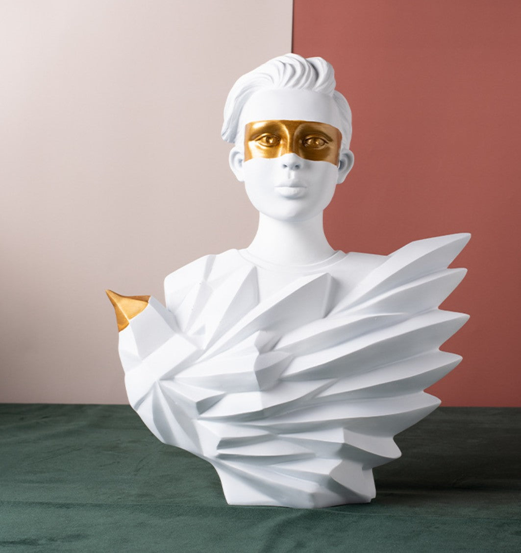 Handmade Abstract Birdman Decor, Handmade Abstract Face Statue, Handmade Birdman Sculpture Handmade Bird and Man Statue, Abstract Face Decor