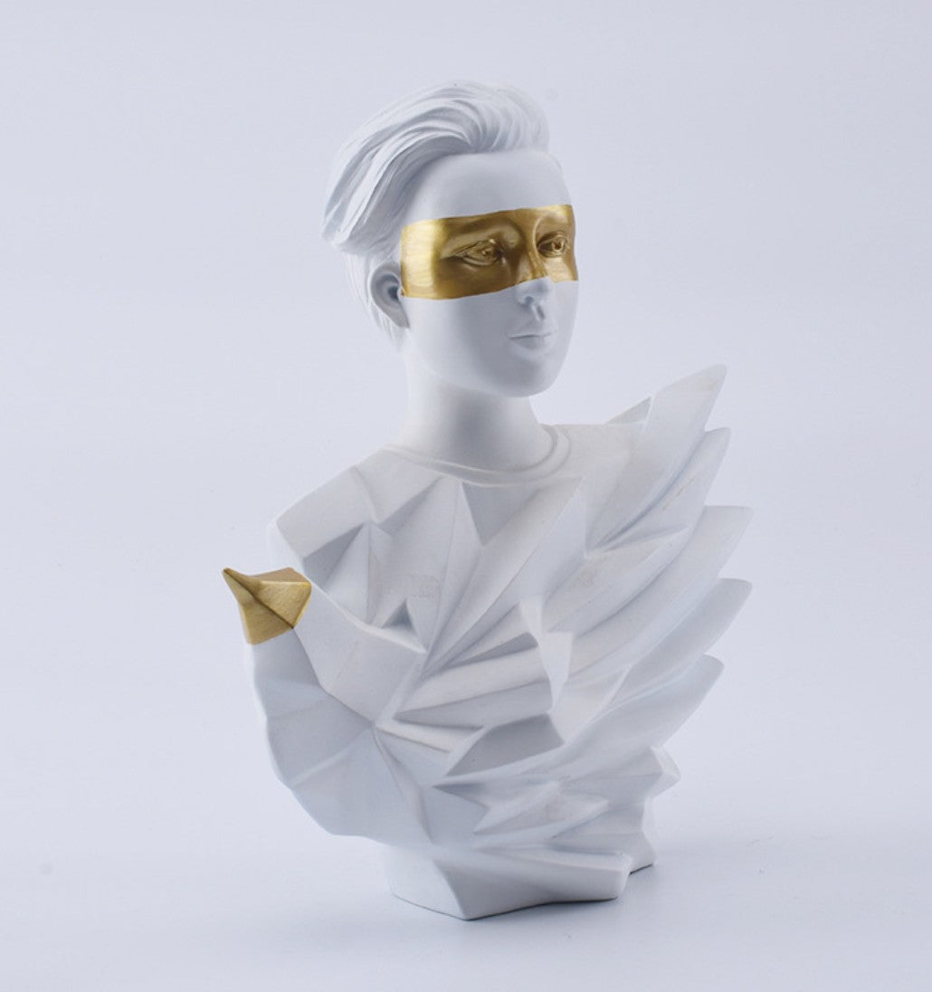 Handmade Abstract Birdman Decor, Handmade Abstract Face Statue, Handmade Birdman Sculpture Handmade Bird and Man Statue, Abstract Face Decor