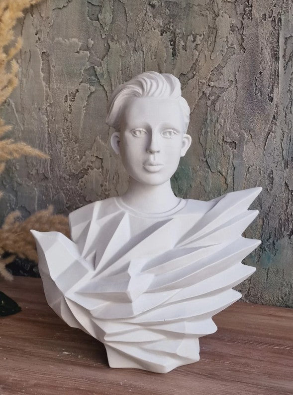 Handmade Abstract Birdman Decor, Handmade Abstract Face Statue, Handmade Birdman Sculpture Handmade Bird and Man Statue, Abstract Face Decor