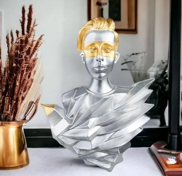 Handmade Abstract Birdman Decor, Handmade Abstract Face Statue, Handmade Birdman Sculpture Handmade Bird and Man Statue, Abstract Face Decor