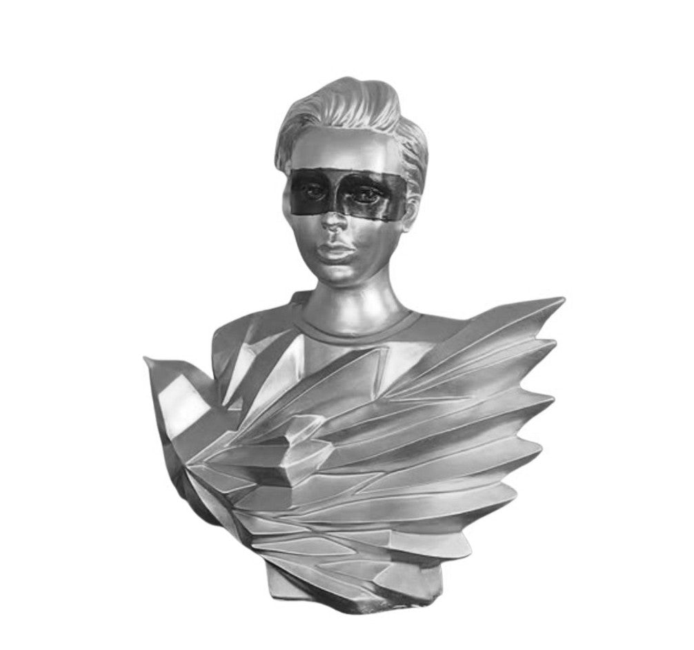 Handmade Abstract Birdman Decor, Handmade Abstract Face Statue, Handmade Birdman Sculpture Handmade Bird and Man Statue, Abstract Face Decor