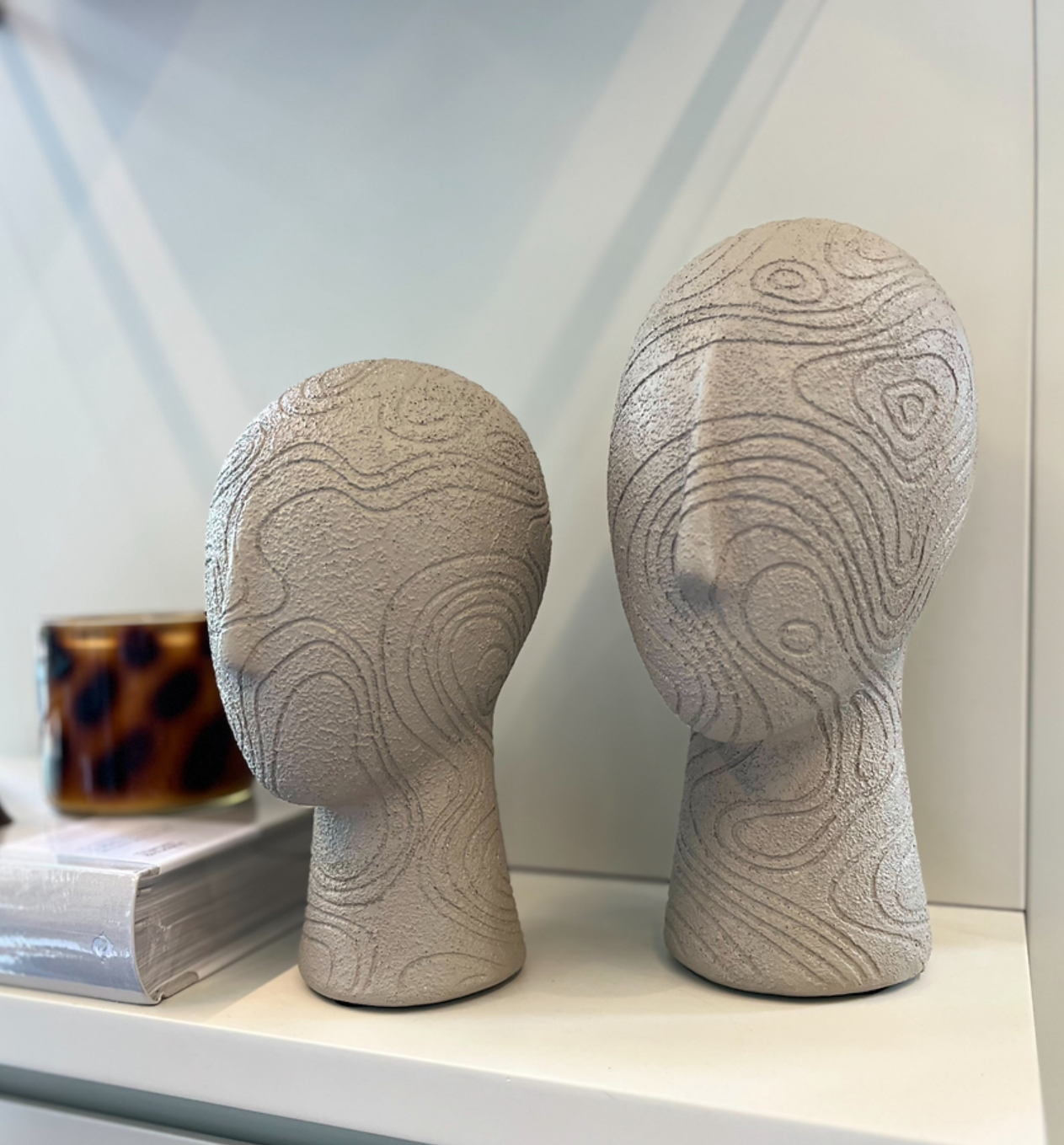 Abstract Face Sculpture Set, Textured Head Bust Decor, Modern Abstract Face Heads, Decorative Face Statue, Abstract Face Statue, Face Statue