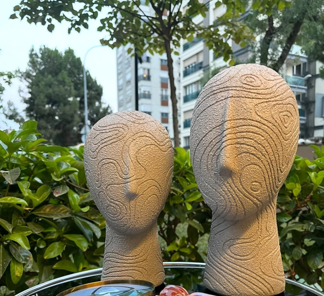 Abstract Face Sculpture Set, Textured Head Bust Decor, Modern Abstract Face Heads, Decorative Face Statue, Abstract Face Statue, Face Statue
