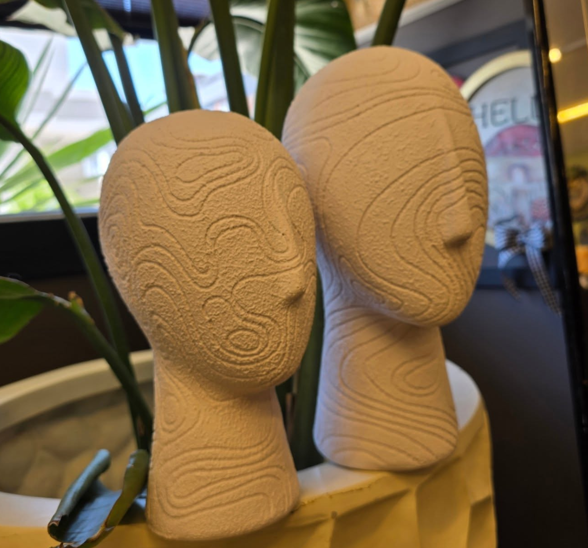 Abstract Face Sculpture Set, Textured Head Bust Decor, Modern Abstract Face Heads, Decorative Face Statue, Abstract Face Statue, Face Statue