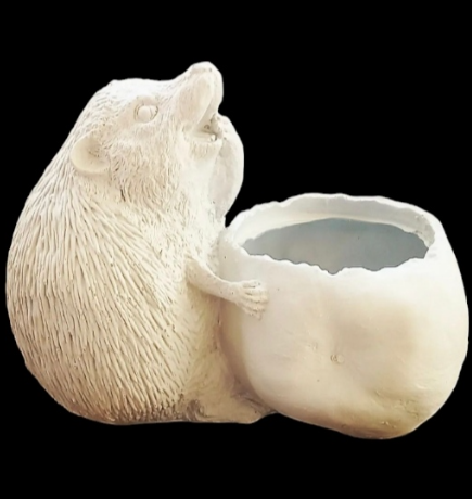 Hedgehog Flower Pot Planter, Cute Hedgehog Pot with Greenery, Animal Flower Pot Decor, Handcrafted Hedgehog Planter, Hedgehog Vase